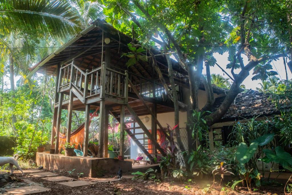 Private room in The Treehouse bungalow on South Anjuna Beach, Бага