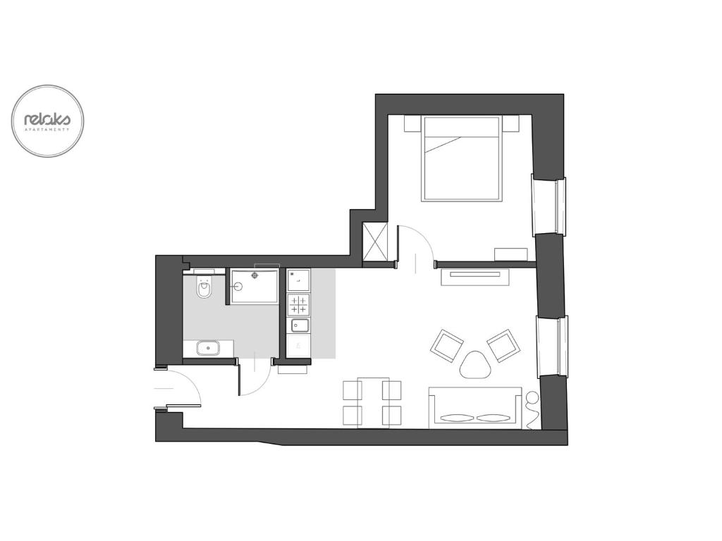 Апартаменты (Апартаменты с 1 спальней), Relaks Apartamenty