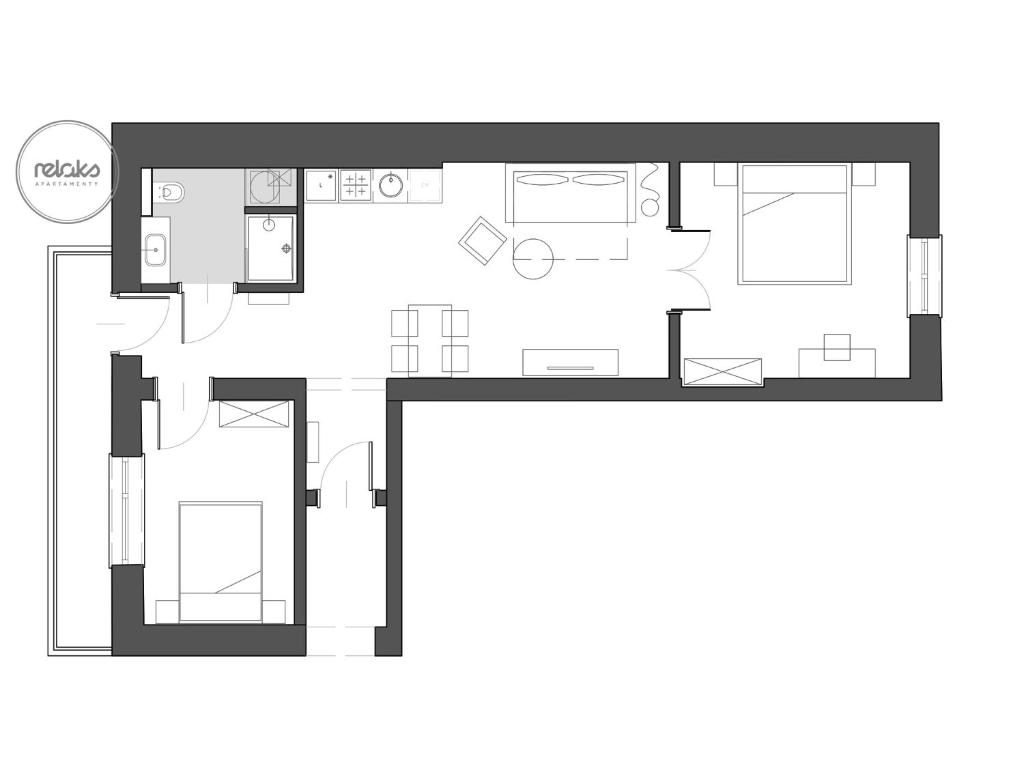 Апартаменты (Апартаменты Делюкс с 2 спальнями), Relaks Apartamenty