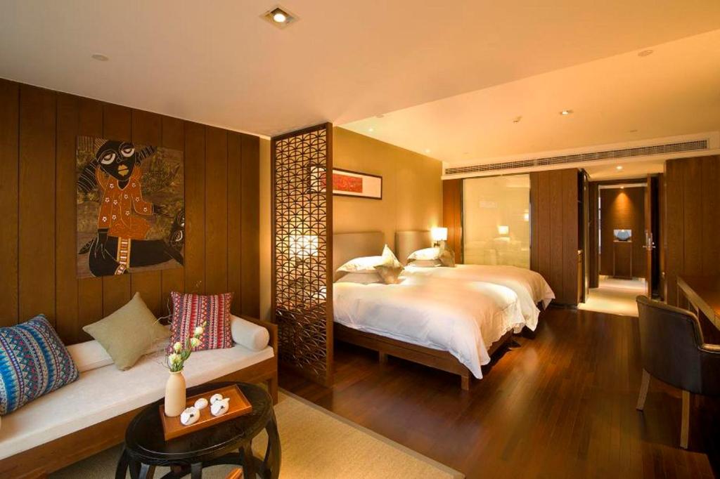 Двухместный (Двухместный номер Делюкс с 2 отдельными кроватями) отеля SSAW Boutique Hotel Hangzhou Wildwind, Ханчжоу
