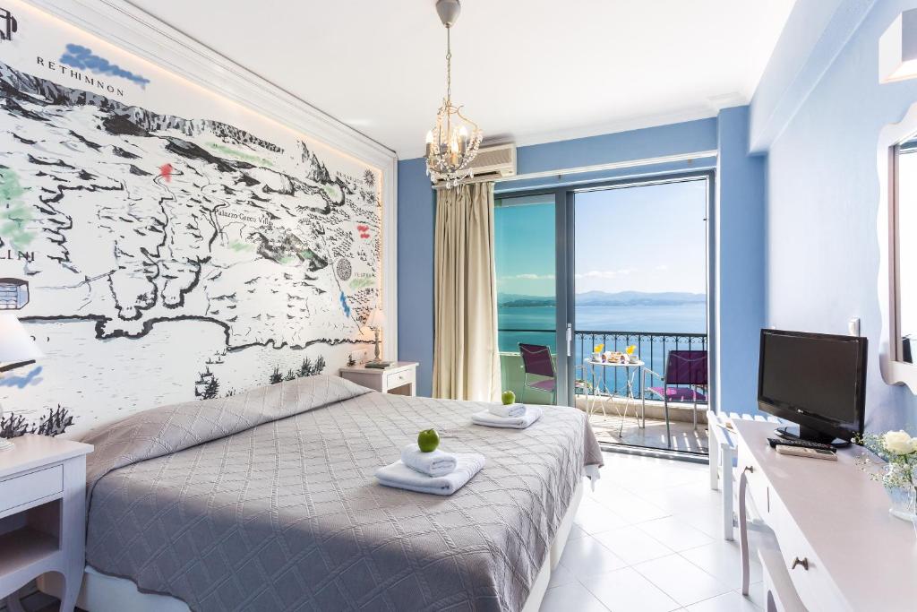 Двухместный (Двухместный номер с 1 кроватью или 2 отдельными кроватями и видом на море) отеля Palazzo Greco, Агиа-Галини