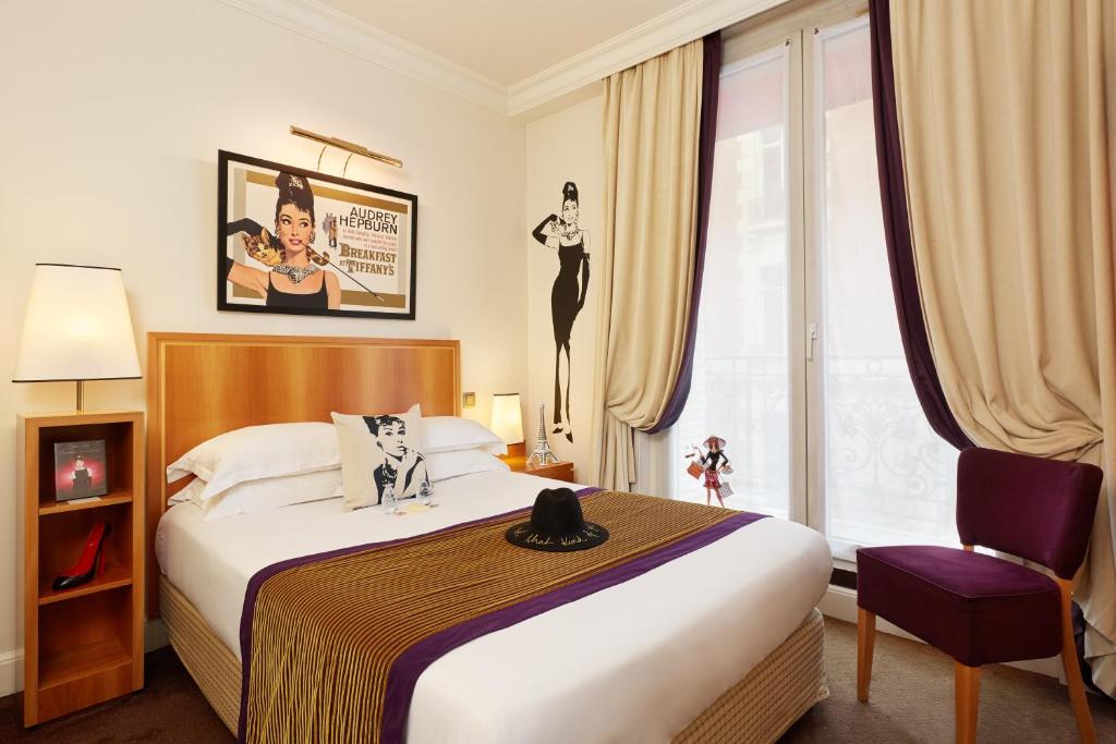 Двухместный (Улучшенный двухместный номер с 2 отдельными кроватями) отеля Hôtel Waldorf Trocadéro, Париж