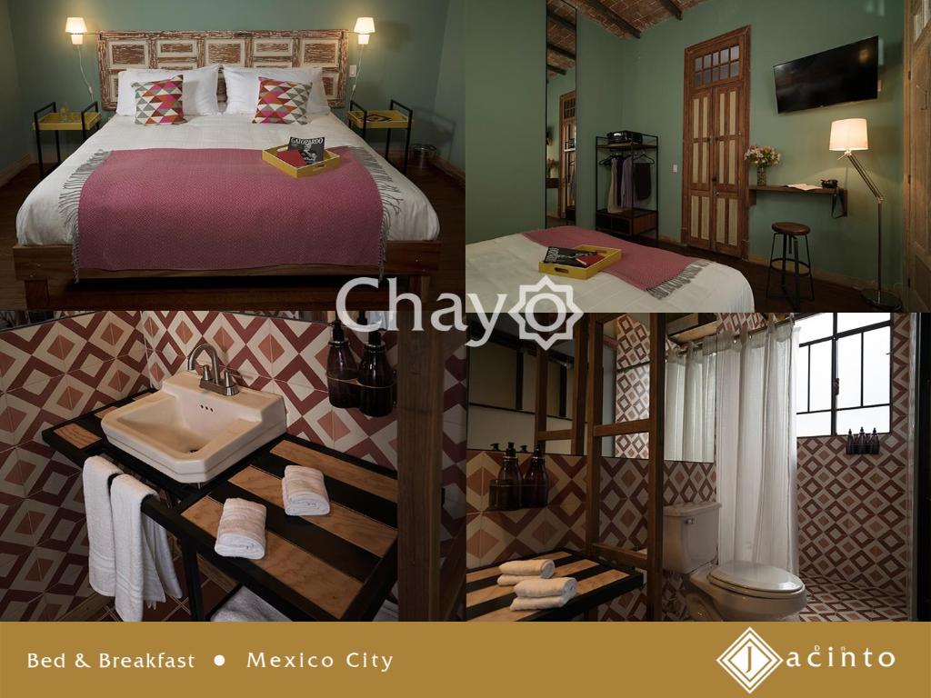 Двухместный (Улучшенный двухместный номер с 1 кроватью) отеля Don Jacinto Bed&Breakfast, Мехико