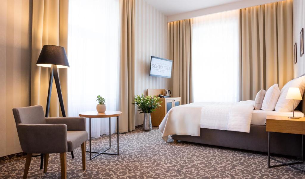 Двухместный (Двухместный номер бизнес-класса с 1 кроватью или 2 отдельными кроватями) отеля Hotel Schwaiger, Прага