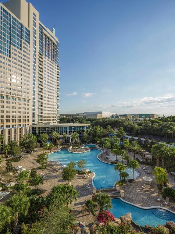 Четырехместный (Номер с 2 кроватями размера «queen-size» и видом на бассейн), Hyatt Regency Orlando