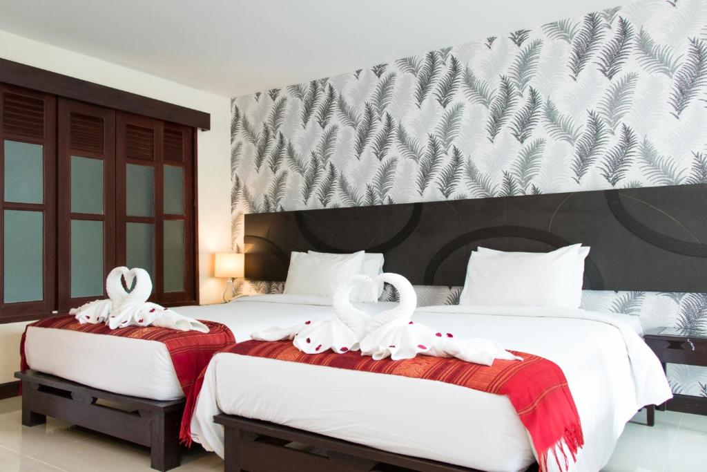 Двухместный (Двухместный номер Делюкс с 2 отдельными кроватями) отеля Pattawia Resort & Spa, Pranburi, Пранбури