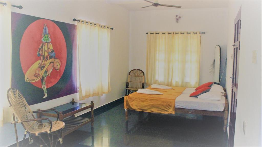 Двухместный (Двухместный номер с 1 кроватью или 2 отдельными кроватями) гостевого дома Indian Art Villa, Варкала