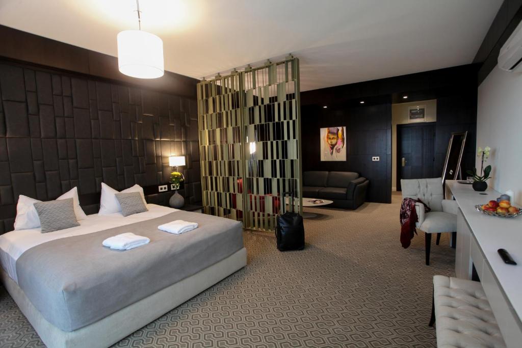 Двухместный (Двухместный номер Делюкс с 1 кроватью и балконом) отеля Hotel Orhidea, Сигету-Мармацией