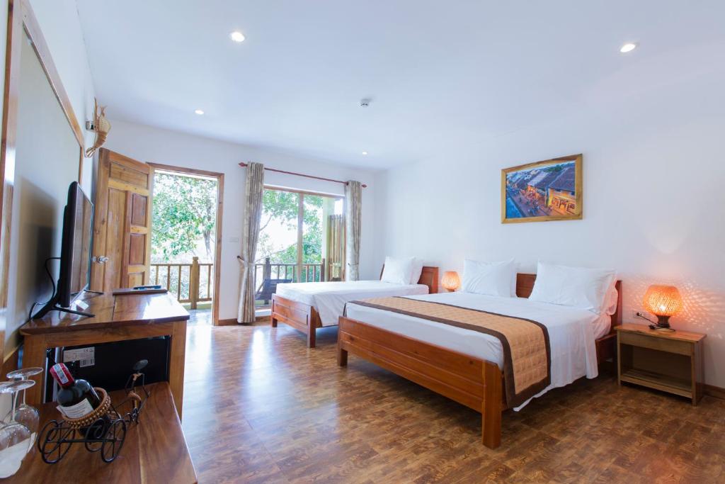Двухместный (Двухместный номер с 2 отдельными кроватями, вид на сад) курортного отеля Ancarine Beach Resort, Дуонг-Донг
