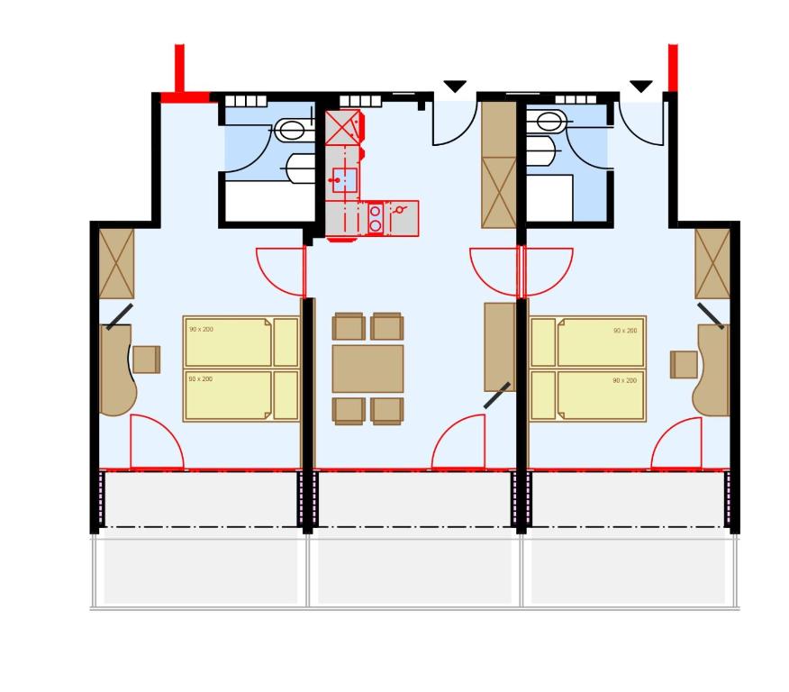 Апартаменты (Стандартные апартаменты с 2 спальнями и террасой — 105) апарт-отеля Aparthotel Goldey, Интерлакен