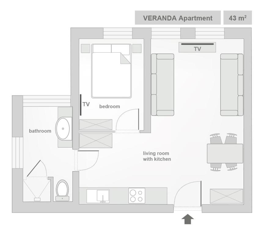 Апартаменты (Апартаменты с 1 спальней - ulica Haffnera, 4/3B), Sanhaus Apartments