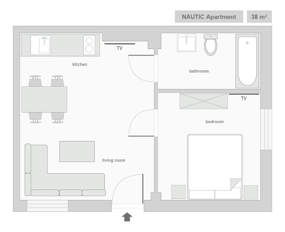 Апартаменты (Апартаменты с 1 спальней - Haffnera Street, 51/1e), Sanhaus Apartments