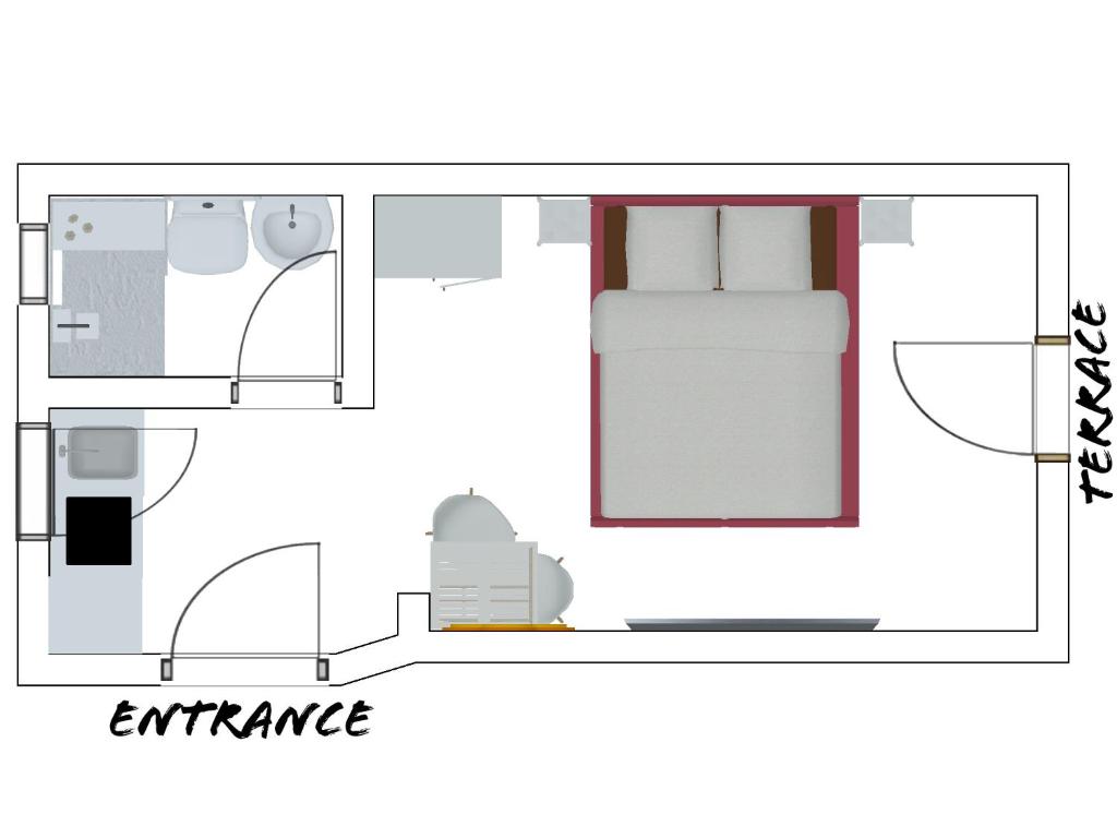 Студио (Номер-студио с террасой), Apartments Captain's Villa