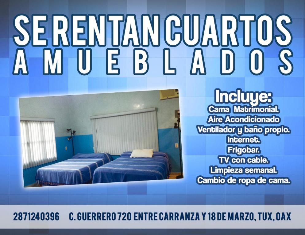 Двухместный (Стандартный двухместный номер с 2 отдельными кроватями) семейного отеля Amplias Y Confortables Habitaciones Amuebladas, Сан-Хуан Баутиста Тукстепек