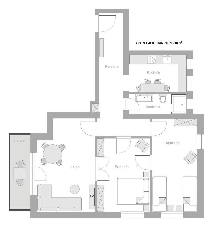 Апартаменты (Апартаменты с 2 спальнями - Haffnera, 48/9) апартамента Sanhaus Apartments, Сопот
