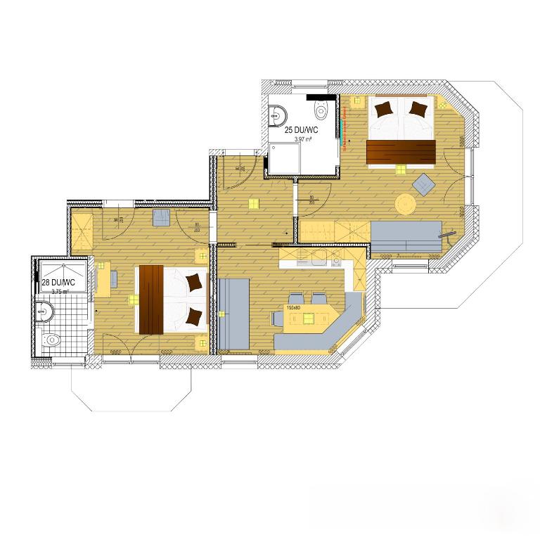 Апартаменты (Апартаменты с 2 спальнями (для 4–6 взрослых)) апарт-отеля Alpenresort Thanner, Майрхофен