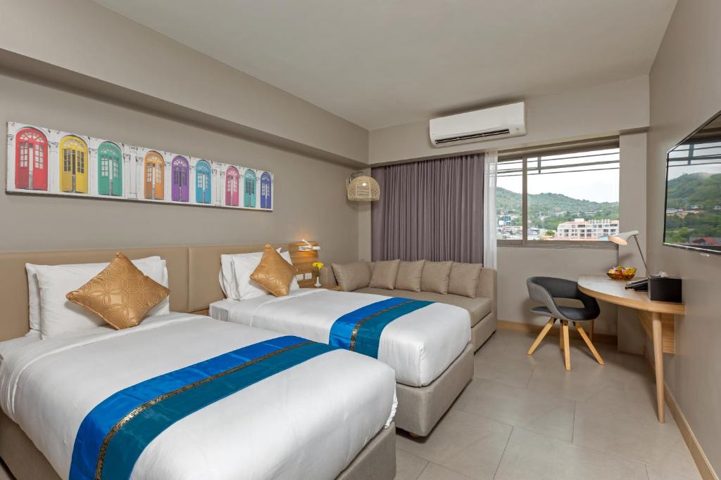 Двухместный (Двухместный номер с 2 отдельными кроватями) отеля Journey Hub Hotel Phuket, Пхукет