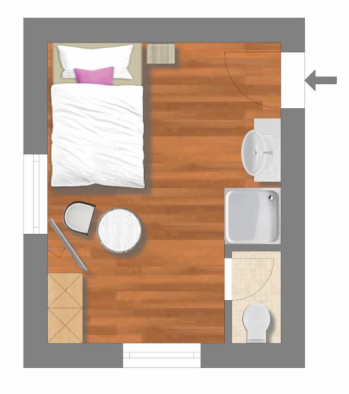 Одноместный (Business Single Room with Shower and Toilet), Aparthotel Familie Hugenschmidt