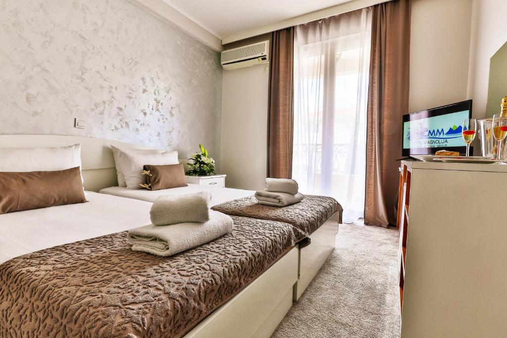 Двухместный (Стандартный двухместный номер с 1 кроватью или 2 отдельными кроватями, вид на море) отеля Hotel Magnolija, Будва
