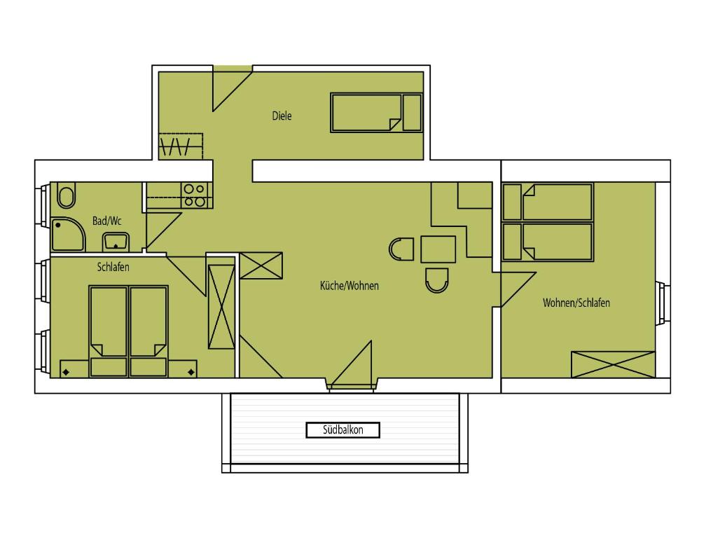 Апартаменты (Апартаменты с 2 спальнями - Тип 5), Kasperhof Appartements Innsbruck Top 1 - 5