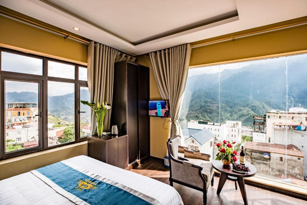 Двухместный (Двухместный номер с 1 кроватью и видом на горы) отеля Mimosa Hotel Sapa, Сапа