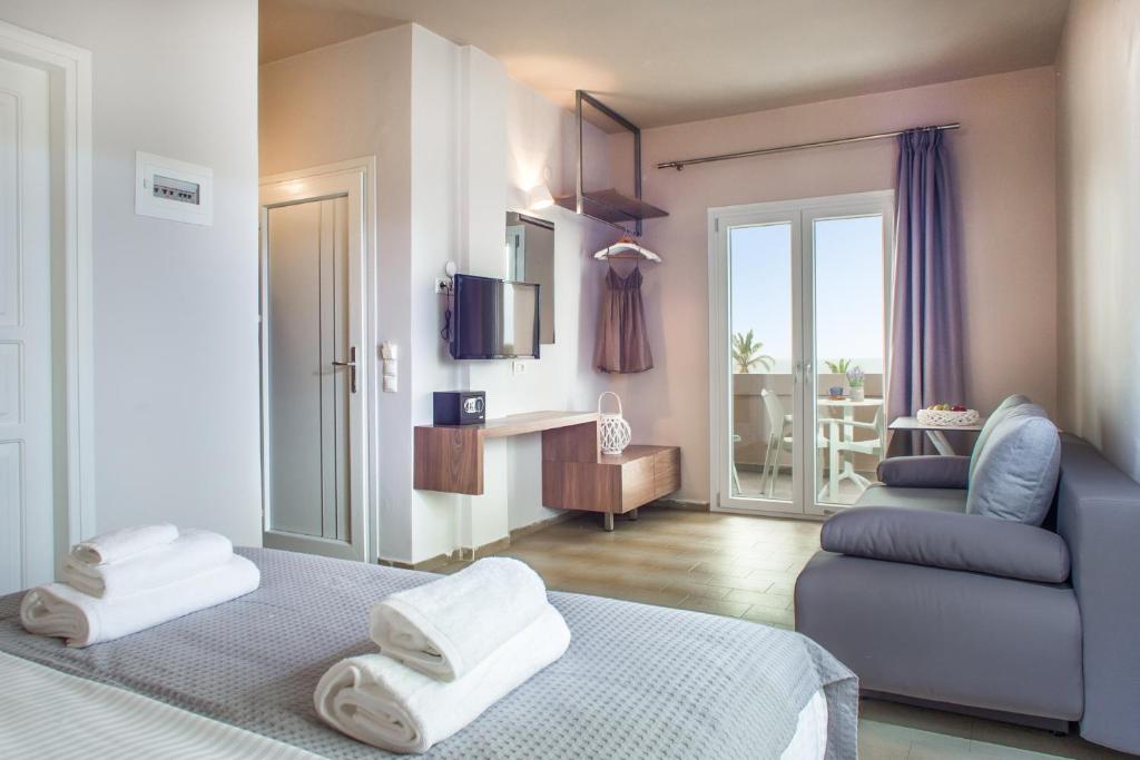 Апартаменты (Апартаменты-студия с видом на море) апарт-отеля Evelyn Hotel, Ставрос (Крит), Крит