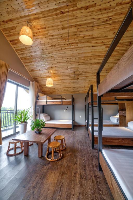 Номер (Спальное место на двухъярусной кровати в общем номере для мужчин и женщин) хостела Lustig Hostel, Сапа