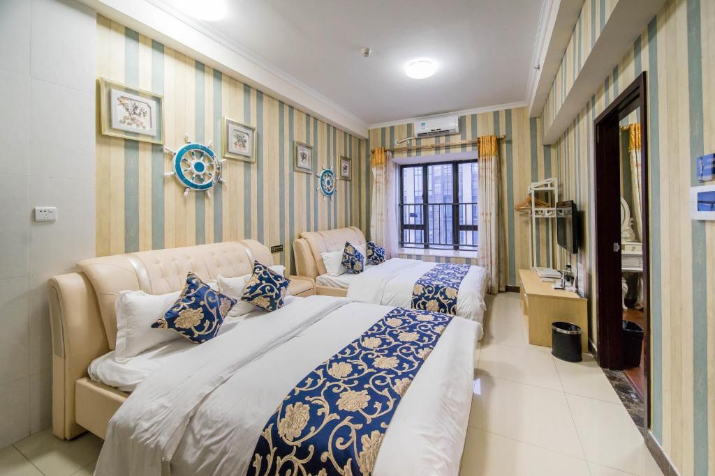 Двухместный (Двухместный номер Делюкс с 2 отдельными кроватями и видом на город) апарт-отеля Guangzhou Laiste ApartHotel, Гуанчжоу