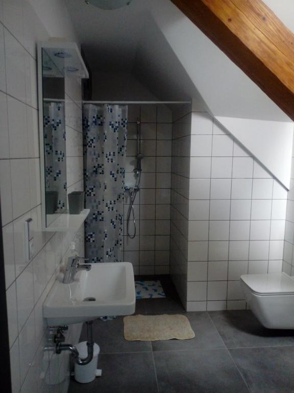 Четырехместный (Четырехместный номер с собственной ванной комнатой) гостевого дома Penzion u komina, Зноймо