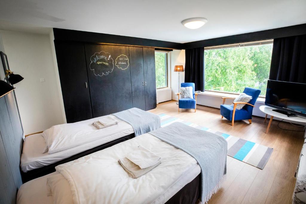 Двухместный (Улучшенный двухместный номер с 1 кроватью или 2 отдельными кроватями и видом на море) хостела Hostel Villa Kemi, Кеми (Лаппи)