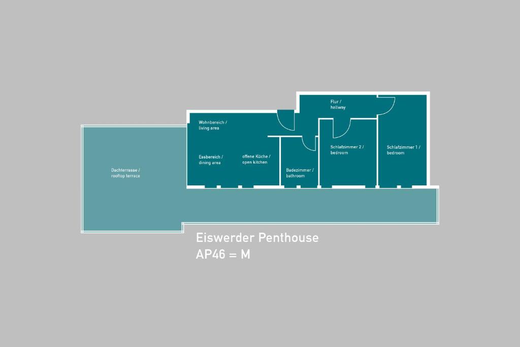 Апартаменты (Апартаменты с 2 спальнями), Park Penthouses Insel Eiswerder