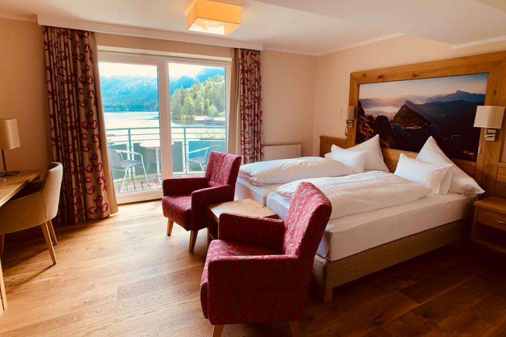 Двухместный (Двухместный номер с 1 кроватью, вид на озеро) отеля Romantik Hotel Seevilla, Альтаусзее