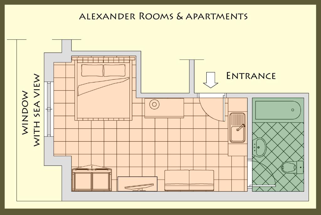 Апартаменты (Апартаменты-студия с видом на море) апартамента Alexander Rooms & Apartments, Игуменица