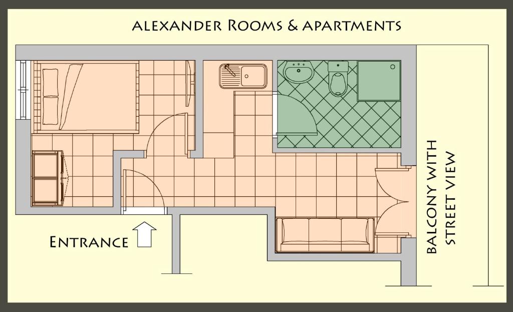 Апартаменты (Апартаменты с 1 спальней) апартамента Alexander Rooms & Apartments, Игуменица