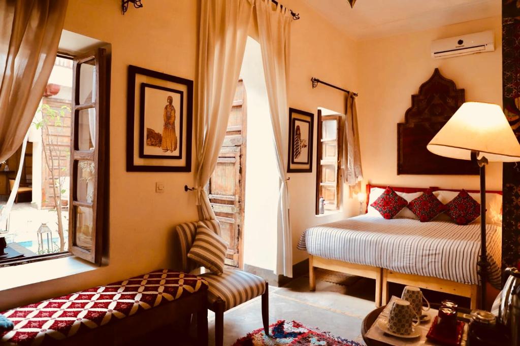 Двухместный (Двухместный номер Rouge с 1 кроватью или 2 отдельными кроватями) отеля Riad Le Coq Berbère, Марракеш