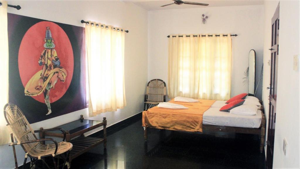 Двухместный (Двухместный номер с 1 кроватью или 2 отдельными кроватями) гостевого дома Indian Art Villa, Варкала