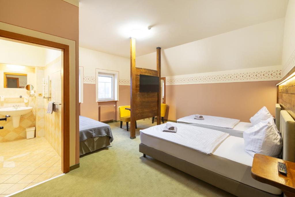 Двухместный (Двухместный номер с 2 отдельными кроватями и дополнительной кроватью) отеля U Simla, Карловы Вары