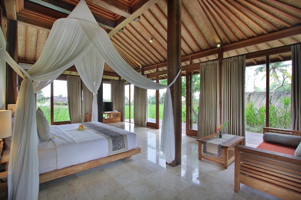 Вилла (Вилла Делюкс с 1 спальней, вид на рисовое поле), Kabinawa Ubud Villas