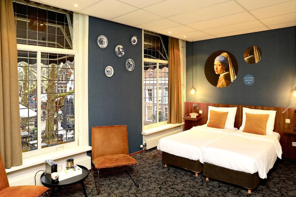 Двухместный (Двухместный номер с 1 кроватью и видом на город) отеля Hotel de Koophandel, Делфт