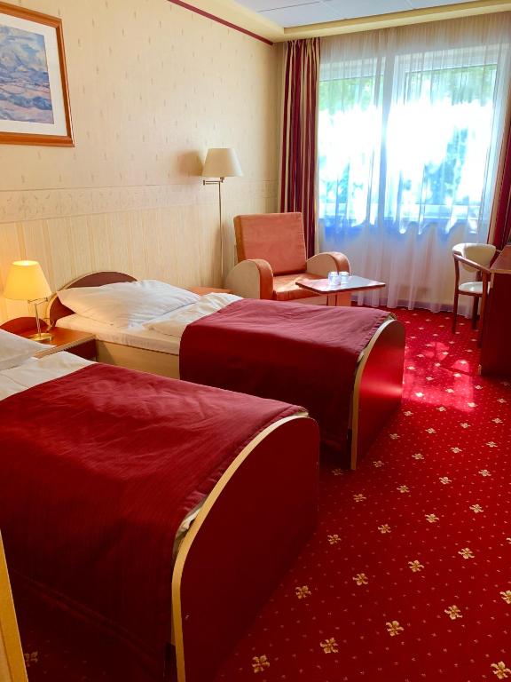 Двухместный (Двухместный номер с 2 отдельными кроватями и дополнительной кроватью) отеля Hotel Kormorán, Братислава