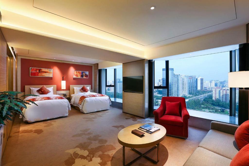 Двухместный (Двухместный номер с 2 отдельными кроватями и видом на город) отеля Grand Metropark Hotel Beijing, Пекин
