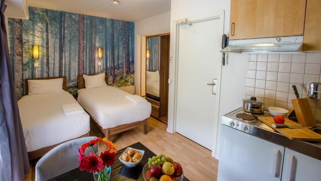 Двухместный (Двухместный номер с 2 отдельными кроватями и кухней) апарт-отеля Central City Apartments, Осло