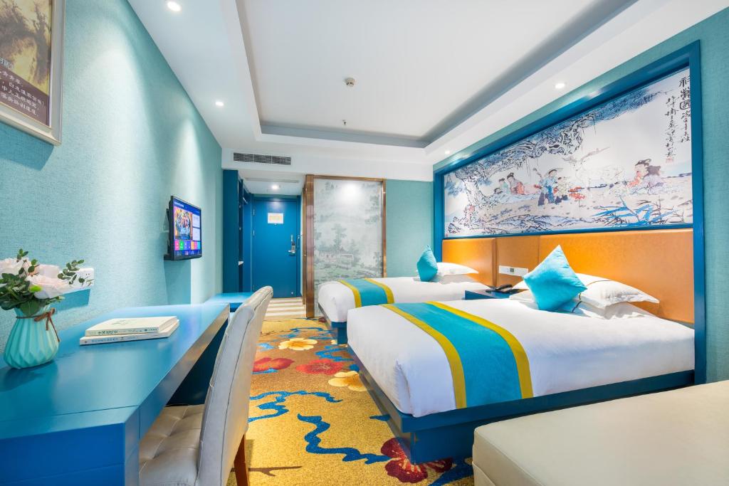 Двухместный (Двухместный номер Делюкс с 2 отдельными кроватями) отеля Yiwu Justin Hotel, Иу