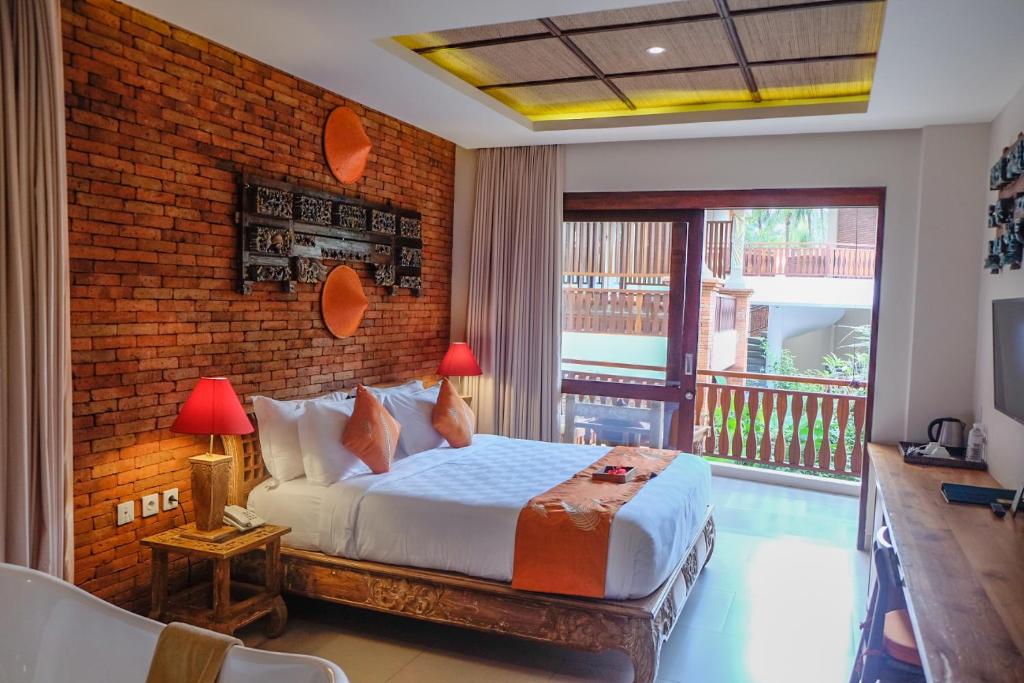 Двухместный (Двухместный номер с 1 кроватью и видом на бассейн) курортного отеля Green Field Resort Ubud, Убуд