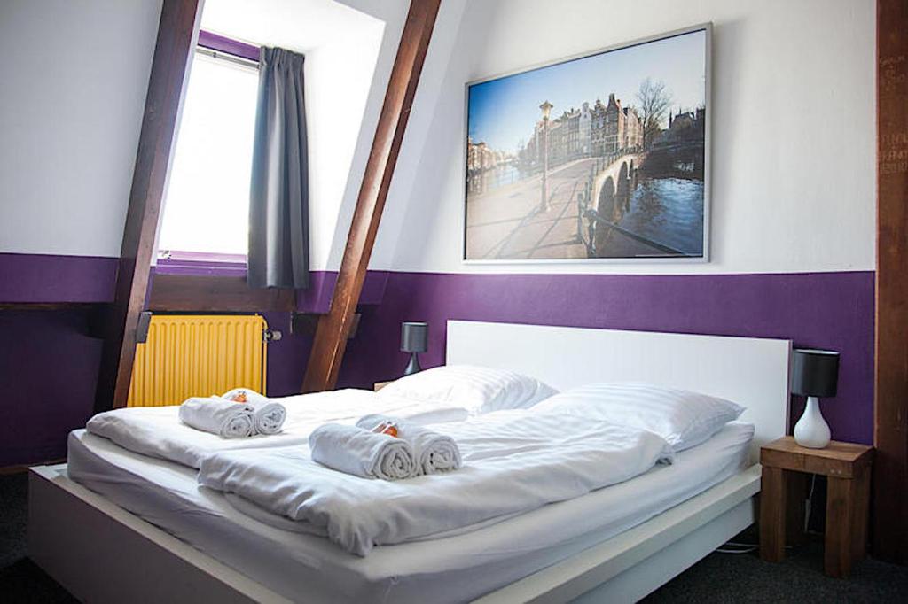Двухместный (Двухместный номер с 1 кроватью и собственной ванной комнатой) хостела The Flying Pig Downtown, Амстердам