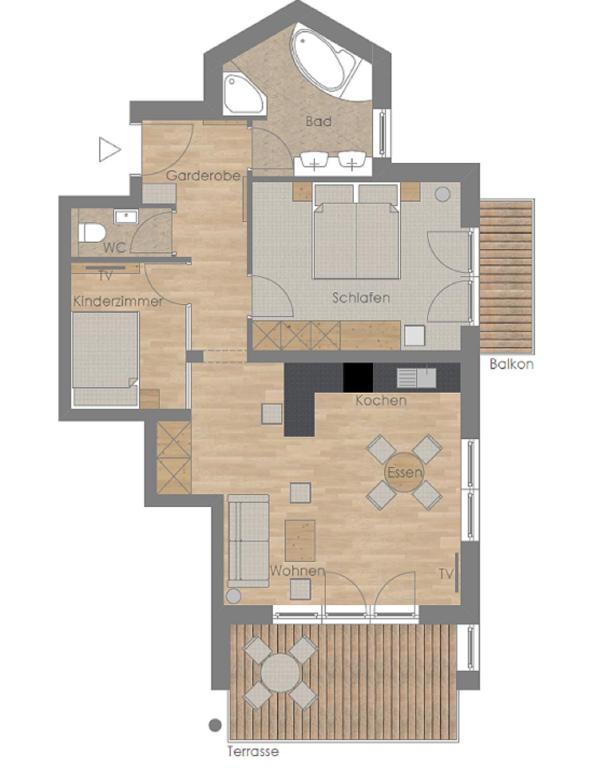 Апартаменты (Апартаменты с 2 спальнями), Alpenvital Tirol Appartements