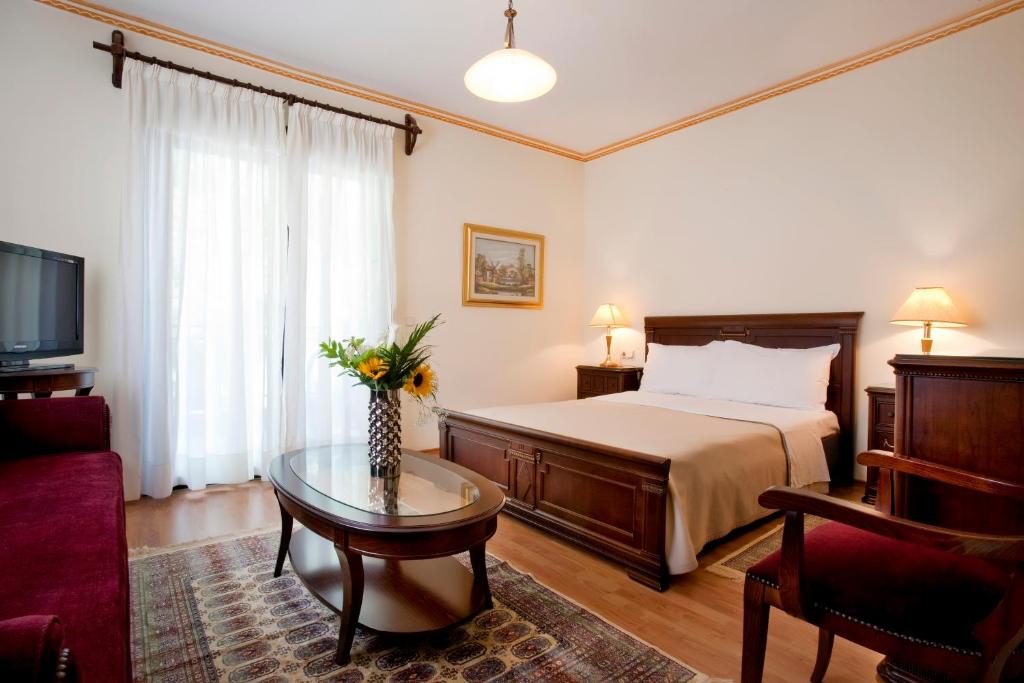 Двухместный (Двухместный номер с 1 кроватью или 2 отдельными кроватями и видом на море) отеля Kymata Hotel, Платамонас