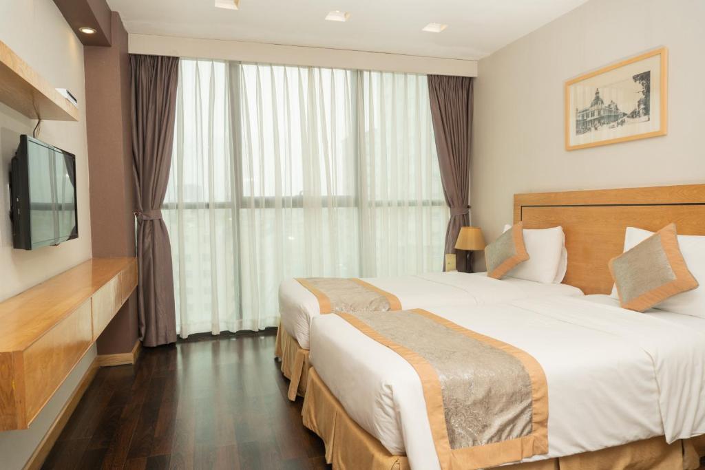 Двухместный (Двухместный номер с 2 отдельными кроватями и видом на город) отеля Parkside Sunline Hotel, Ханой