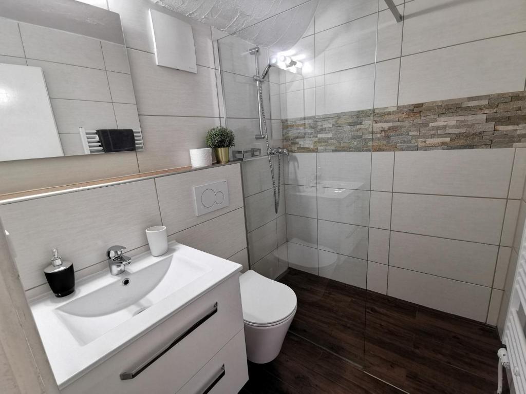 Двухместный (Двухместный номер с 1 кроватью и собственной ванной комнатой) апартамента BnB Apartment Steinbock, Лойкербад