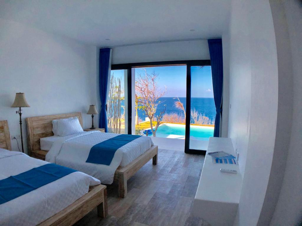 Двухместный (Улучшенный двухместный номер с 2 отдельными кроватями и видом на море) отеля Villa Argia Nusa Penida, Нуса Пенида